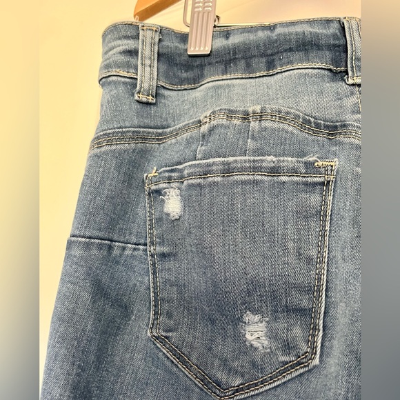 Blue Denim Skinny Jeans with Rips - Picture 4 of 6